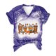 thumbnail image 3 of Camiseta con cuello en V para mujer Camiseta con estampado de Halloween Camiseta de manga corta Tops Pompotops  hkajfhjk472945, 3 of 6