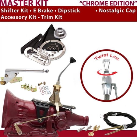 American Shifter TH350 Shifter Kit 8 in. E-Brake Cable Trim Kit Dipstick for CA84D