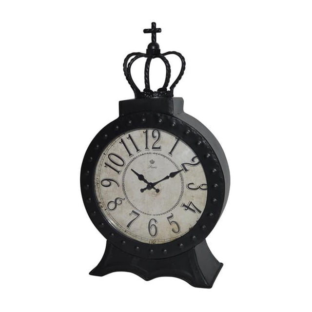 Jeco HD-C017 Horloge de Table en Métal 8 Po, Noir