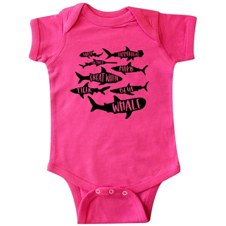 

Inktastic Types of Sharks Gift Baby Boy or Baby Girl Bodysuit