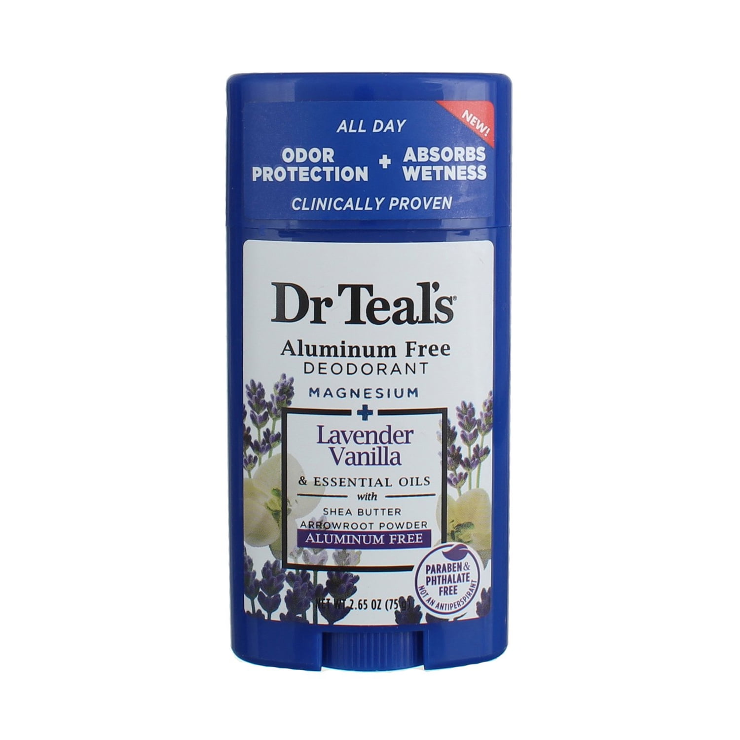 Dr Teal's Aluminum Free Deodorant Lavender Vanilla, 2.65 Oz., Pack of 2