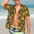 thumbnail image 5 of Lsque Vintage Plaid Sunflower pattern Hawaiian Shirt for Men, Unisex Summer Beach Casual Short Sleeve Button Down Shirts-3X-Large, 5 of 9