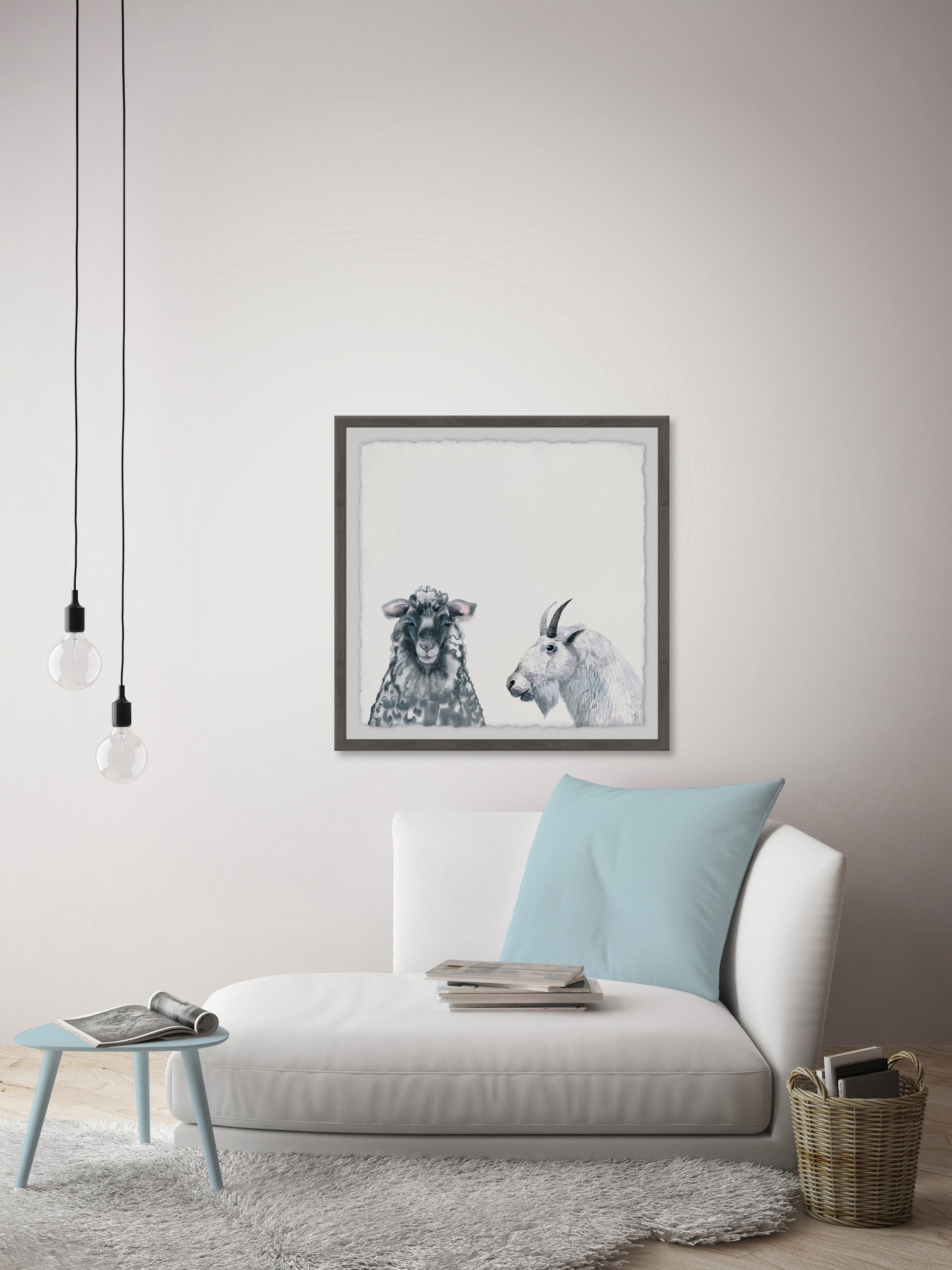 Black and White Duo Framed Painting Print