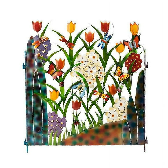 nipocaio Garden Fence Edge Flower Fence Decoration Rustproof Iron Barrier Flower Metal Landscape Fencing Decorative Border For Outdoor Patio Garden Decor(1pcs)