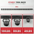 thumbnail image 5 of Garage Tool Storage Rack,ENJOYWOOD 99 inch Wall Mount Garage Tool Organizer With 6 Rails,18 Adjustable Hooks,4 Storage Straps and Metal Expansion Screws,Heavy-Duty Garden Tool Rack, 5 of 9