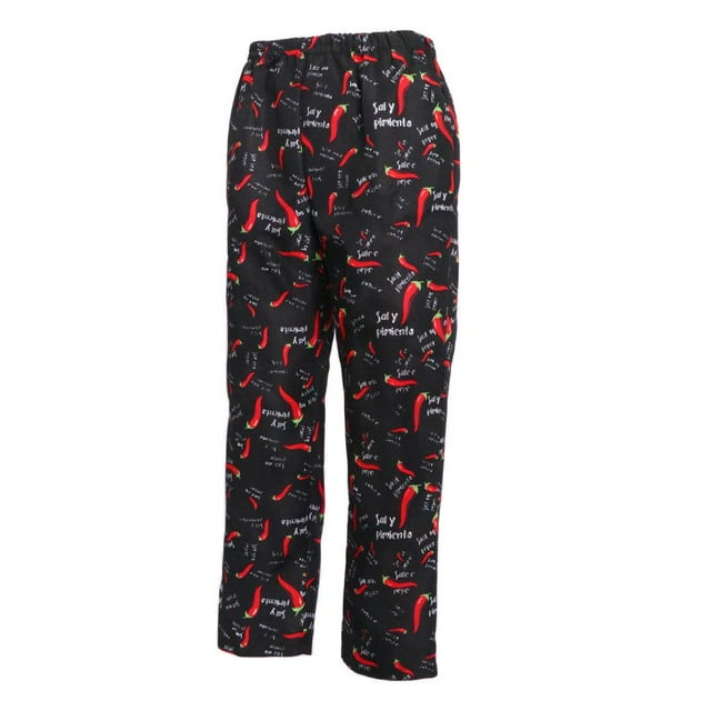 Unisex Work Wear Food Service Pants Pants Trousers Chilli Print Chilli Print