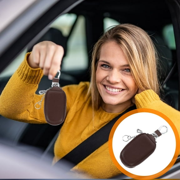 SHINYPASING 1Pcs Keys Storage Case For Car And Household Keys In Artificial Leather And Coffee Color