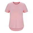 thumbnail image 5 of Tops for Women Plus Size under $5 Short Sleeved Round Neck Loose Casual Top Pink XL, 5 of 6
