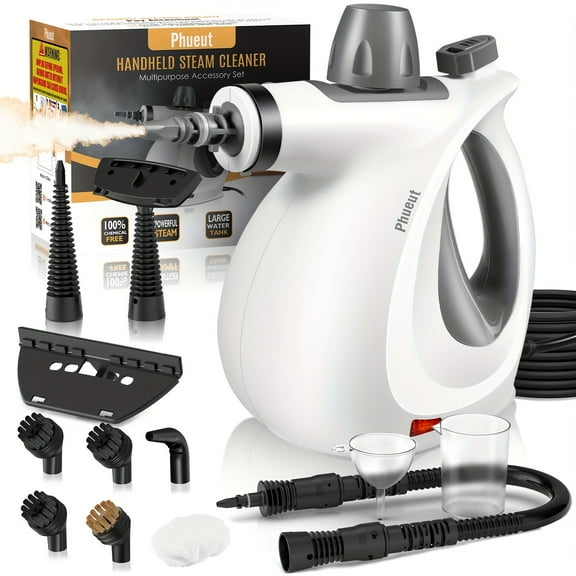 12 Accessories Multi-Surface Natural Steam Cleaner - Portable Powerful Home Cleaning Machine for Floors/Kitchen/Bathroom/Windows