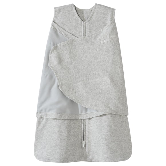 HALO SleepSack Swaddle - 3-Way Adjustable 100% Cotton Wearable Blanket - TOG 1.5 - Heather Gray - Small