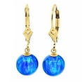 thumbnail image 1 of Oceans: 8mm Tropical Blue Synthetic Opal Ball Lever Back Earrings 14-20 Gold Filled, 1 of 3