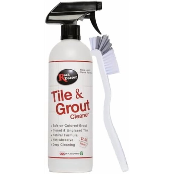 Natural Tile and Grout Cleaner with brush, Remove Stains Dirt, Oil, and Soap Scum, Heavy Duty Non-Abrasive Tile Cleaner, Natural Formula$$Tools & Hardware Other