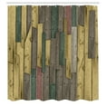 thumbnail image 2 of Ambesonne Rustic Shower Curtain, Grunge Barn Door Farm Art, 69"Wx70"L, Pale Green, 2 of 4