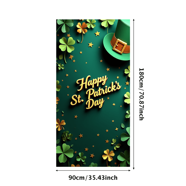St Patricks Day Shamrock Design Celebration Festive Backdrop Banner Party Supplies Photography Props Event Decorations Wall Hanging Background