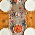 thumbnail image 3 of Old Style Stars American Flag 4th of July Table Runner, Wood Memorial Day Kitchen Dining Table Decoration for Home Party Decor 13x72 Inch, 3 of 6