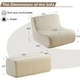 thumbnail image 2 of Modern Oversized Lounge Chair with Ottoman, Comfy Single Lazy Sofa Couch with High-Rebound Memory Foam, Large Bean Bag Chair for Living Room, Bedroom, Receiption Room (Beige), 2 of 7