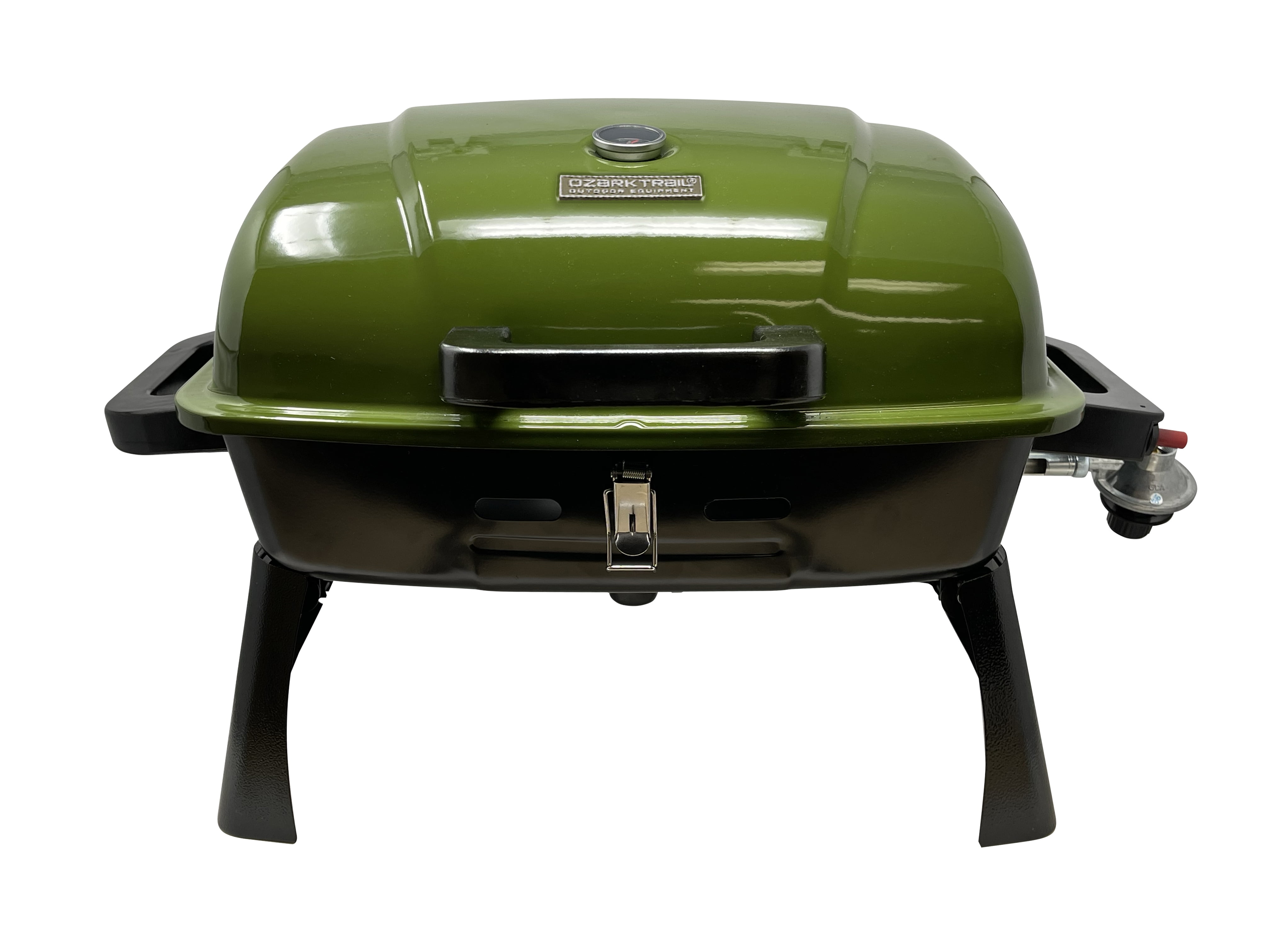 Ozark Trail Portable Table Top 1 Burner Camping Gas Grill with Interchangeable Griddle Plate, 10,000 BTU