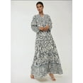 thumbnail image 7 of Printed Long Sleeve Viscose Maxi Dress, 7 of 7