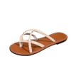 thumbnail image 2 of YHAJDS Women's Flip Flops Woven Strap Toe Post Beach Sandals Summer Vacation Outdoor Comfort Shoes, 2 of 10