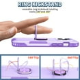 thumbnail image 6 of SaniMore for iPhone 14 Pro Multi-Functional Case, 3-Layer Protection Magnetic Cover Support Car Mount & 360° Rotatable Metal Ring Kickstand Full Body Shockproof Protective Shell, Purple, 6 of 10