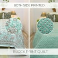 thumbnail image 2 of Handmade quilt, block printed floral quilt, boho decorative winter quilt, Indian bedding quilt, throw and blanket for room, 2 of 7