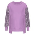 thumbnail image 3 of Patlollav Women Fall Winter Tops Pullover Color Circular Neck Long Sleeve Blouse Sweatshirts, 3 of 6