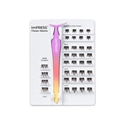 Kiss Impress Falsies Press On Self Adhesive Eyelashes, Classic Volume, 36 Lash Clusters