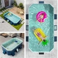 thumbnail image 3 of LIXI Non-Inflatable Swimming Pools,102in Foldable Large Above Ground Outdoor Family Pool for 1-6 People,Adults and Kids Use,100"×66"×20",Blue, 3 of 9