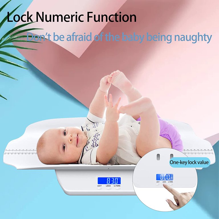 DLD Baby Scale with Height Tray, Digital Weight (max.: 70 cm), Accurate  Weight Measurement (max.: 220 lbs), For Measuring Height of  Children/Pets/Adults 