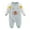 Grey, variant on TIWEKE Onesies 0-3 Months Girl,Boys Girls Long Sleeve Cartoon Prints Romper Warm Jumpsuit,Sizes 0-3 Months