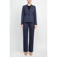 thumbnail image 3 of Le Suit Women's Notch Collar Waist Seam Pantsuit Gray Size 6, 3 of 23