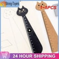 thumbnail image 2 of 1~5PCS Cat Shape Ruler Cute Wood Animal Straight Ruler for School Home Stationery Style B 3pcs, 2 of 6