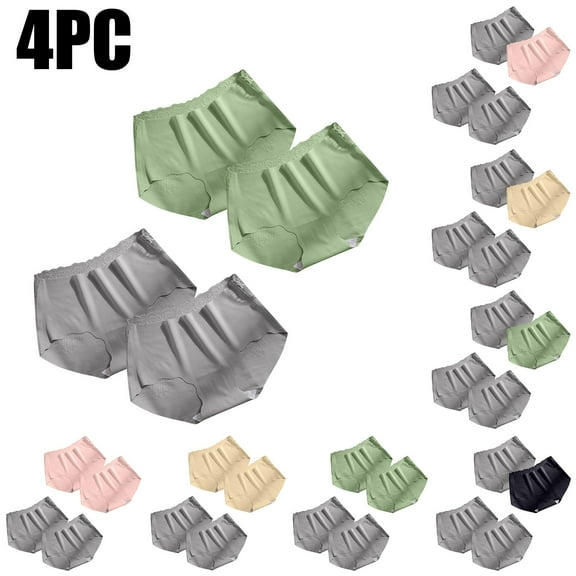 HVOBTTY Breathable Panties for Women, Underwear Women Pack, Women's Comfortable and Traceless Hip Wrap Triangular Solid Color Underwear Pink, XL