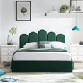 thumbnail image 2 of Zanmintaobo Queen Bed Frame with Storage & Headboard, Upholstered Platform Bed with Hydraulic Storage System, No Box Spring Needed, Wood Slats Support, Easy Assembly, Queen Size, Dark Green, 2 of 5