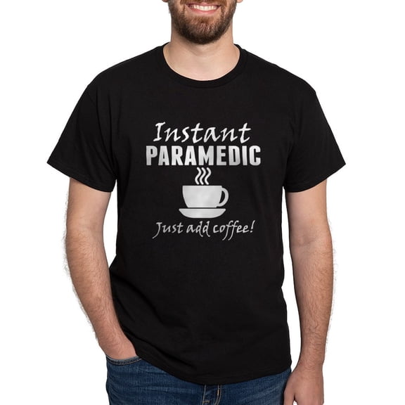 CafePress - Instant Paramedic Just Add Coffee T Shirt - Men's Classic Graphic Cotton T-Shirt