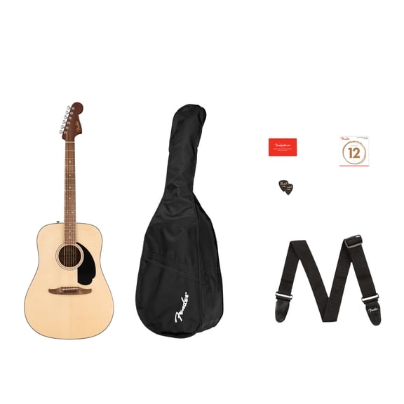 Open Box Fender California Standard Redondo Pack Spruce Top Sapele Back and Sides Black Pickguard Slim C Neck Walnut Fingerboard (Natural)