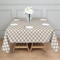 thumbnail image 3 of Beige and White Checkerboard Pattern Square Tablecloth,Waterproof Square Table Cover,Wipeable Spillproof Washable Table Cover for Home Kitchen Party Decor 42"X42"(107x107cm), 3 of 6