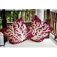 thumbnail image 5 of 16" x 16" Simply Daisy Big Seaweed Indoor/Outdoor Pillow, Maroon Red Qty 1, 5 of 6