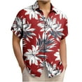 thumbnail image 2 of Afuyipoi Mens Hawaiian Shirt, Short Sleeve Button Down Shirts Tropical Floral Summer Beach Shirts Multicolor Size 2XL, 2 of 6