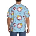 thumbnail image 3 of Uemuo Gnome On A Watermelon Mattress In The Pool Pattern Cotton Linen Short Sleeve Shirts,Casual Lightweight Button Down Shirts,Vacation Beach Summer Tops-3X-Large, 3 of 7