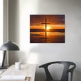 thumbnail image 3 of GOSMITH  Jesus Christ Religion Symbol Wall Art Christian Sunset Cross Wall Decor Picture Canvas Print Christian Poster Painting Home Living Room Bedroom Decoration Framed Ready to Hang, 3 of 4