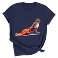 thumbnail image 2 of VEKDONE Cute Monkey Punch T-Shirt for Women Summer Cotton Brave Team Punching Graphic Tees Funny Baby Monkey Shirt for Women Navy(Graphic 3） XXL, 2 of 7