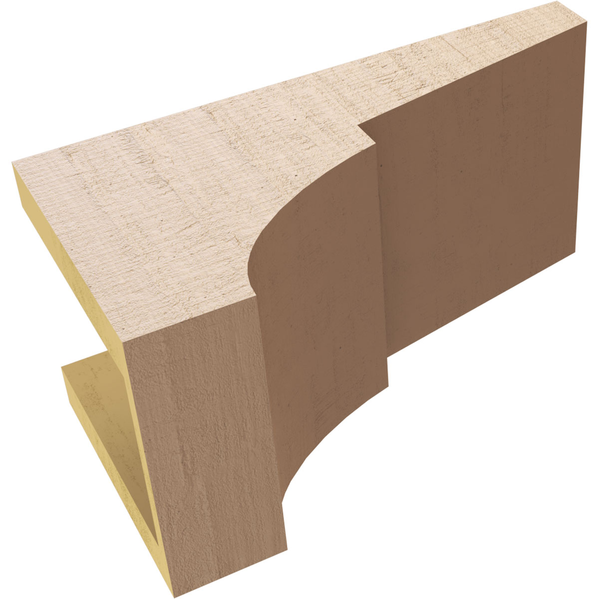 6"W x 12"D x 6"H Wide Monterey Rough Cedar Woodgrain TimberThane Corbel, Primed Tan
