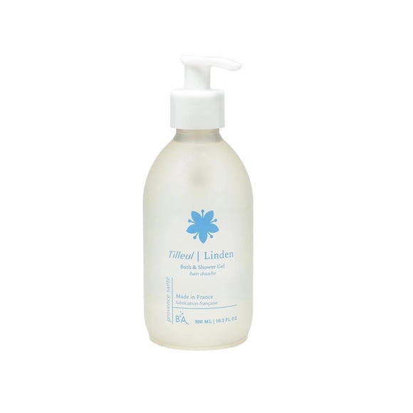 Gel de ducha Provence Sante – Limpiador y nutritivo profundo gel de baño extra hidratante piel sensible seca áspera limpia e hidrata 10.2 oz (tilo)