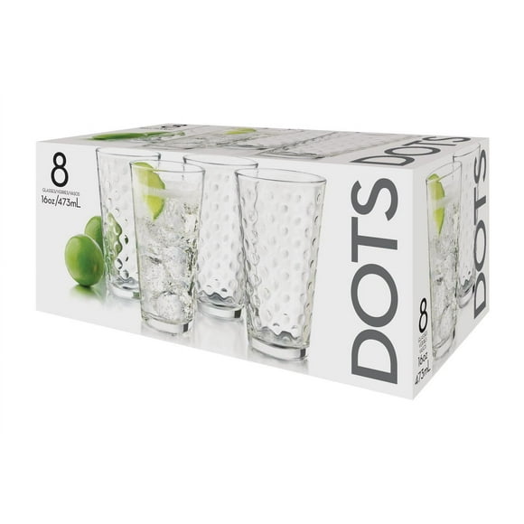 Ensemble de verre à pois 8 Pcs