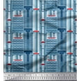 thumbnail image 1 of Soimoi Rayon Fabric Buildings Architectural Print Fabric by Yard 42 Inch Wide, 1 of 3