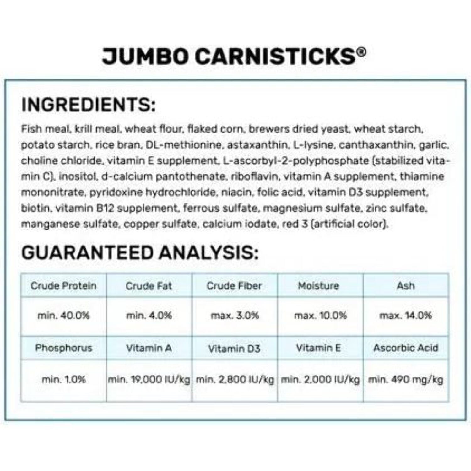 Hikari Jumbo Carnisticks Floating Fish Food, 6.37 Oz