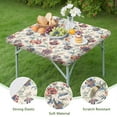 thumbnail image 4 of Waterproof Floral Square Tablecloth with Elastic Edge Design, Wrinkle-Free Polyester Material Designed for 36x36 Inch Tables, Perfect for Indoor and Outdoor Use, 4 of 6