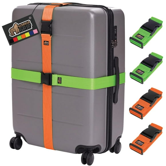 Correas de equipaje GORILLA GRIP Heavy Duty, paquete de 4, ajustables