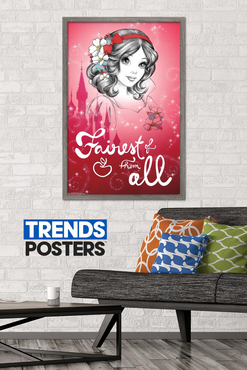 Disney Snow White and the Seven Dwarfs - Fairest of them All Wall Poster, 22.375" x 34", Framed